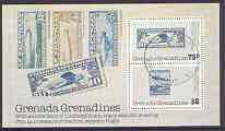 Grenada - Grenadines 1978 Anniversary of Zeppelin & Lindbergh perf m/sheet fine cto used, SG MS 271