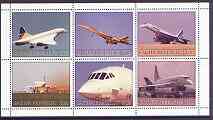 Sakhalin Isle 2002 Concorde perf sheetlet #02 containing set of 6 values unmounted mint