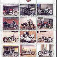 Tatarstan Republic 2002 Harley Davidson Motorcycles perf sheetlet containing set of 12 values unmounted mint