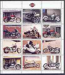 Tatarstan Republic 2002 Harley Davidson Motorcycles perf sheetlet containing set of 12 values unmounted mint