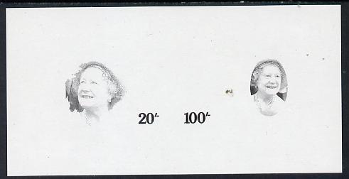 Tanzania 1985 Life & Times of HM Queen Mother m/sheet (containing SG 425 & 427) unmounted mint imperf colour proof in black only
