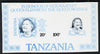 Tanzania 1985 Life & Times of HM Queen Mother m/sheet (containing SG 425 & 427) unmounted mint imperf colour proof in blue & black only