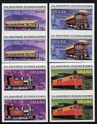 Ghana 1978 Railways set of 4 in unmounted mint imperf pairs (as SG 868-71)