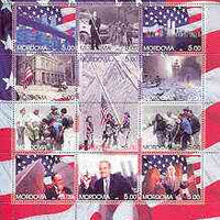 Mordovia Republic 2001 The Twin Towers Disaster perf sheetlet containing set of 12 values unmounted mint