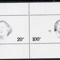 Tanzania 1985 Life & Times of HM Queen Mother m/sheet (containing SG 425 & 427) unmounted mint perforated colour proof in black only
