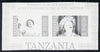 Tanzania 1985 Life & Times of HM Queen Mother m/sheet (containing SG 426 & 428) unmounted mint imperf colour proof in black only