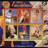 Djibouti 2007 Pin-ups (Marilyn Monroe) perf sheetlet containing 6 values unmounted mint. Note this item is privately produced and is offered purely on its thematic appeal