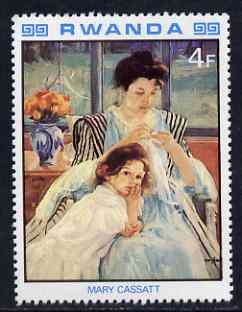 Rwanda 1980 Impressionist Paintings 4F Mother & Child by Mary Cassatt unmounted mint, SG 999
