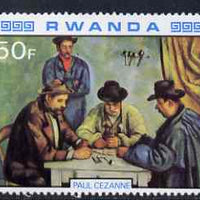 Rwanda 1980 Impressionist Paintings 50F The Card Players by Cezanne unmounted mint, SG 1002