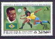 Fujeira 1970 World Cup Football 70Dh Pele from perf set of 6 unmounted mint, Mi 546A