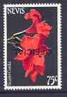 Nevis 1985 Scarlet Cordia 75c with OFFICIAL opt inverted, unmounted mint SG O36var
