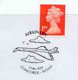 Postmark - Great Britain 2002 cover with Telford 'Airliners' cancel illustrated with Concorde