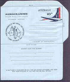 Australia 1965 Law Conference 10c Airletter form, unused and very fine,(folded once)