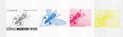 North Korea 1993 Insects 20ch value (Fly) set of 4 imperf progressive proofs comprising the 4 individual colours (magenta, yellow, blue & black) as SG N3268