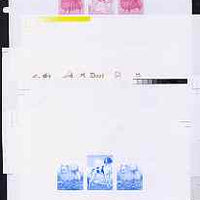 North Korea 1994 Chinese New Year - Year of the Dog sheetlet #4 containing 1wn and 2 x 40ch values, the set of 5 imperf progressive proofs comprising the 5 individual colours (magenta, yellow, blue, black & gold) unmounted mint as SG N3361 & 3363