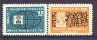 Turkey 1960 World Refugee Year set of 2 unmounted mint, SG 1897-98
