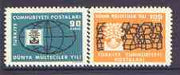 Turkey 1960 World Refugee Year set of 2 unmounted mint, SG 1897-98