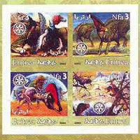 Eritrea 2002 Dinosaurs #02 imperf sheetlet containing set of 4 values with Rotary Logo unmounted mint