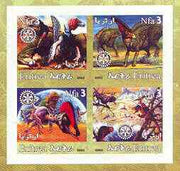 Eritrea 2002 Dinosaurs #02 imperf sheetlet containing set of 4 values with Rotary Logo unmounted mint