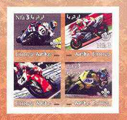 Eritrea 2002 Motorcycles #01 imperf sheetlet containing set of 4 values with Scout Logo unmounted mint