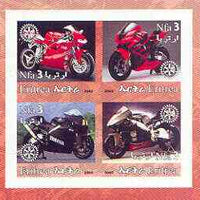 Eritrea 2002 Motorcycles #02 imperf sheetlet containing set of 4 values with Rotary Logo unmounted mint