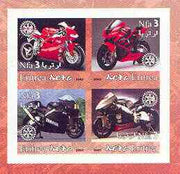 Eritrea 2002 Motorcycles #02 imperf sheetlet containing set of 4 values with Rotary Logo unmounted mint