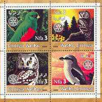 Eritrea 2002 Birds #02 perf sheetlet containing set of 4 values with Rotary Logo unmounted mint