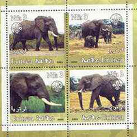 Eritrea 2002 Elephants #01 perf sheetlet containing set of 4 values with Scout Logo unmounted mint