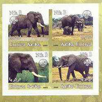 Eritrea 2002 Elephants #01 imperf sheetlet containing set of 4 values with Scout Logo unmounted mint