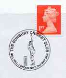 Postmark - Great Britain 2002 cover with Bunbury Cricket Club cancel illustrated with a bowler