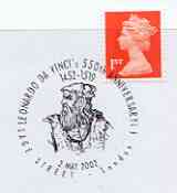Postmark - Great Britain 2002 cover with illustrated 550th Anniversary of Leonardo da Vinci cancel