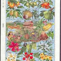 Micronesia 1989 Expo 89 Stamp Exhibition sheetlet of 18 containing Fruit & Flowers unmounted mint, SG 155-72