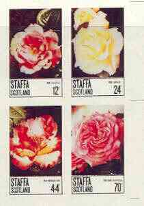 Staffa 1979 Roses #1 (Tea Lettuce, Gloria Dei etc) imperf,set of 4 values (12p to 70p) unmounted mint