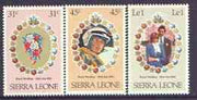 Sierra Leone 1981 Royal Wedding (1st Issue) perf set of 3 unmounted mint, SG 668-70