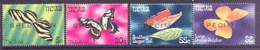 Nevis 1982 Butterflies (1st series) perf set of 4 opt'd SPECIMEN, as SG 81-84 unmounted mint