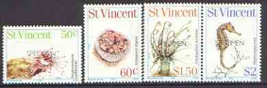St Vincent 1983 Marine Life perf set of 4 opt'd SPECIMEN unmounted mint, as SG 710-13