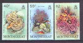 Montserrat 1979 Marine Life perf set of 3 opt'd SPECIMEN, as SG 453-55 unmounted mint