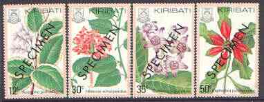 Kiribati 1981 Flowers perf set of 4 opt'd SPECIMEN, as SG 141-44 unmounted mint