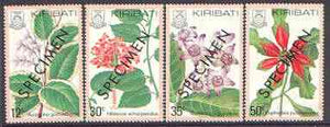 Kiribati 1981 Flowers perf set of 4 opt'd SPECIMEN, as SG 141-44 unmounted mint