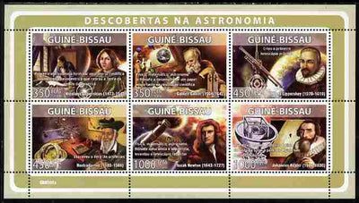 Guinea - Bissau 2008 Pioneers of Astronomy perf sheetlet containing 6 values unmounted mint Michel 3930-35