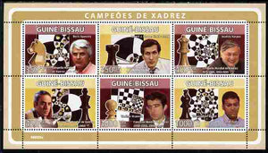 Guinea - Bissau 2008 Chess Champions perf sheetlet containing 6 values unmounted mint Michel 3937-42