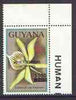 Guyana 1990 (?) John F Kennedy opt'd & surcharged $500 on $25.00 orchid (Epidendrum f) from World Personalities overprints, unmounted mint as SG type 465