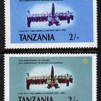 Tanzania 1987 Chama Cha 2s unmounted mint with yellow omitted (possibly a proof) plus normal (SG 508var)
