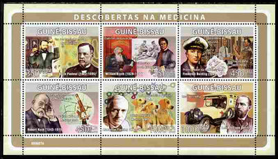 Guinea - Bissau 2008 Pioneers of Medicine perf sheetlet containing 6 values unmounted mint Michel 3965-70