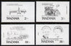 Tanzania 1987 Chama Cha the set of 4 values each in perf proof singles in black only unmounted mint (as SG 508-11)