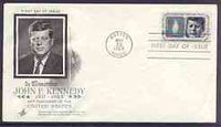 United States 1964 President Kennedy Memorial Issue on illustrated cover with first day cancel, SG 1228