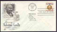 United States 1961 Mahatma Gandhi Commemoration 8c on illustrated cover with first day cancel, SG 1174