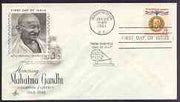 United States 1961 Mahatma Gandhi Commemoration 8c on illustrated cover with first day cancel, SG 1174