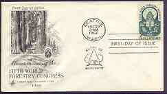 United States 1960 Fifth World Forestry Conference on illustrated cover with first day cancel, SG 1155