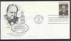 United States 1965 Churchill Commemoration on illustrated cover with first day cancel, SG 1246